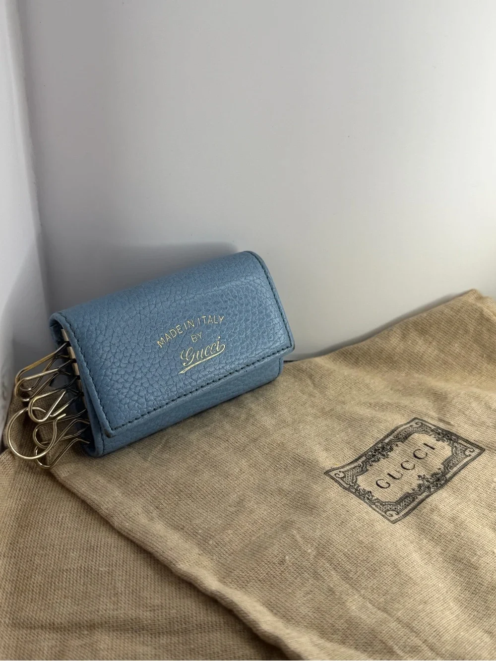 Gucci Swing Blue Leather 6-Key Holder Rare
